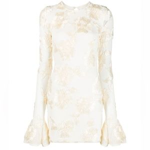 3D Floral appliqué mini dress